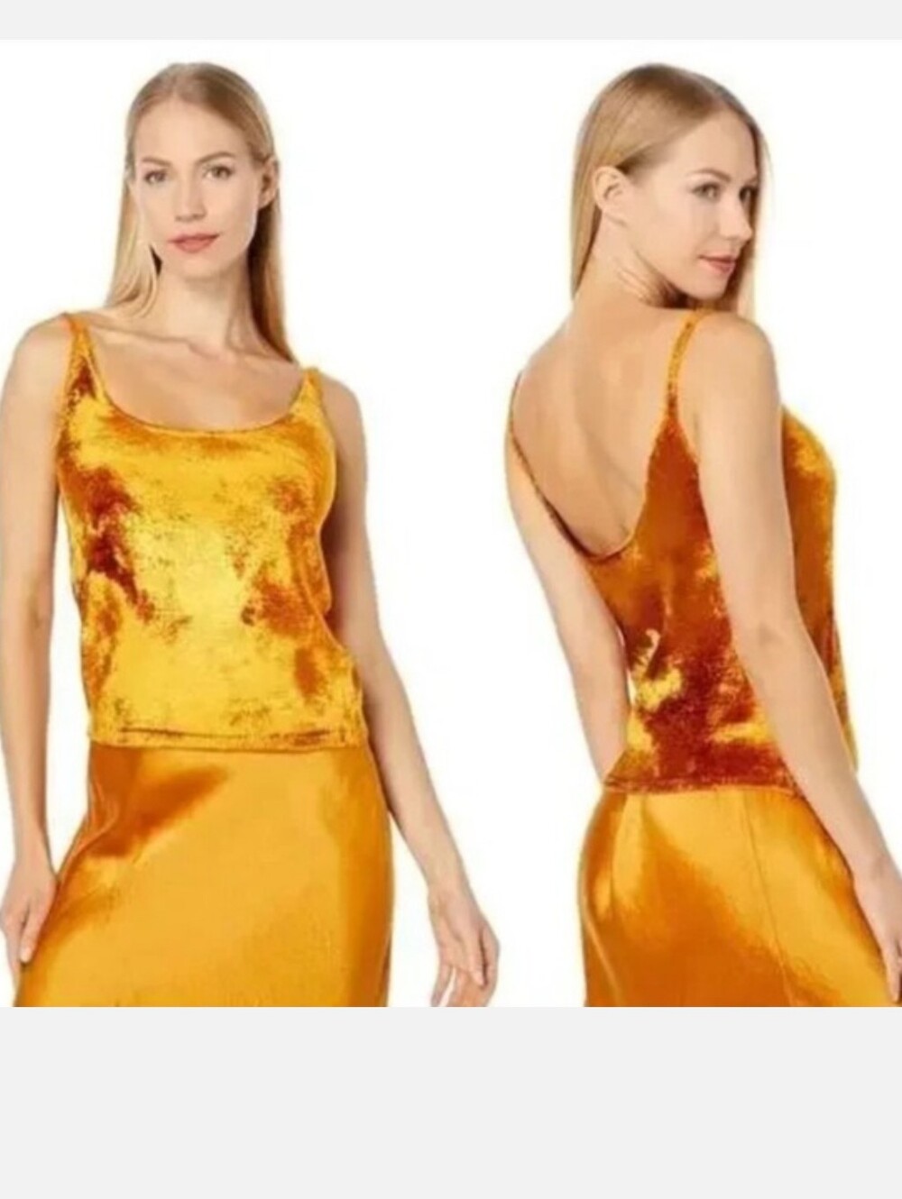 Vince Golden Velvet Scoop Neck Cami